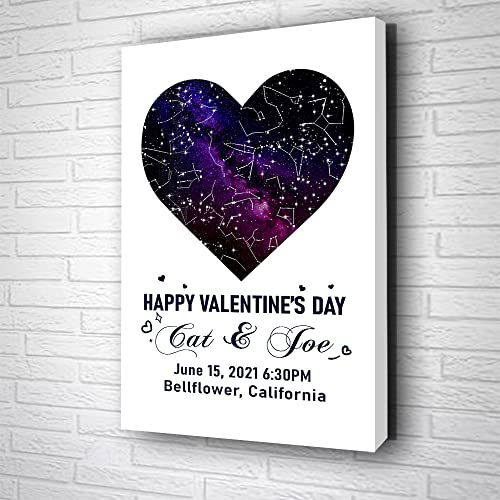 Piratify Personalized Star Map Print Poster, Custom Star Map, Minimal Star Chart, Night Sky Canvas Valentine'S Christmas Wedding Gift, Star Maps Gift For Couple, Boyfriends thumb #3