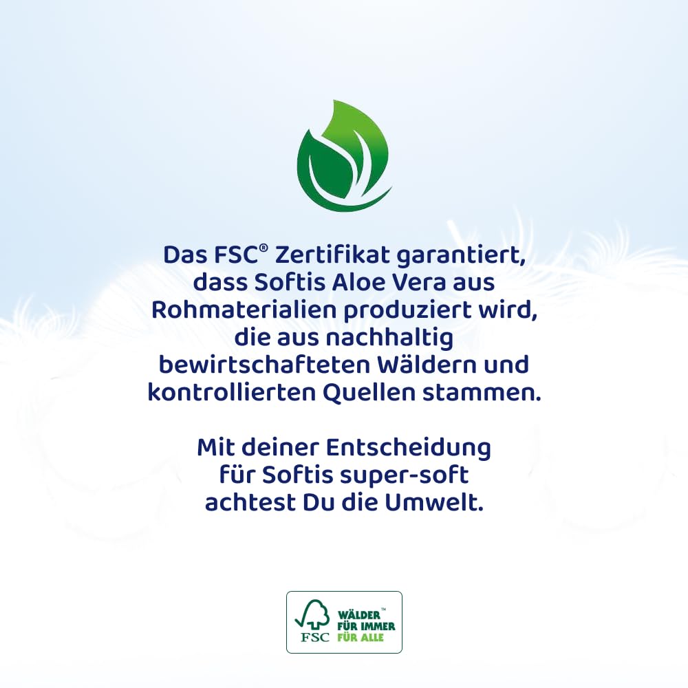 Softis Aloe Vera, 300 (30 x 10) Päckchen Taschentücher, 4-lagig | Taschentücher mit feinem Duft und Aloe Vera Lotion, Seitliche Öffnung zur hygienischen Tuchentnahme, FSC-zertifiziert