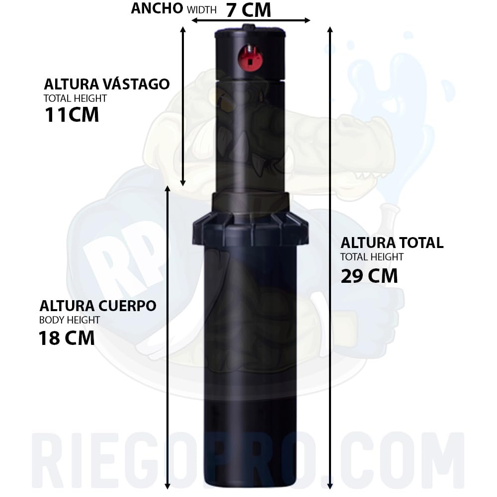 Aspersor Hunter PGP-Adj 3/4'' - Pack 5 Unidades, Alcance 6.4-15.8 M, Ajustable Profesional Para Jardín