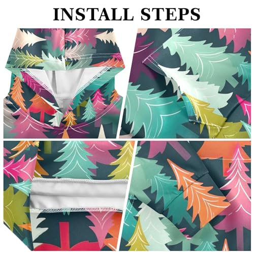 Kids Hoodies Sweaters Christmas Xmas Trees Hooded Sweatshirts with Big Pockets for Boys Girls B04002973