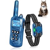 New Cat Shock Collar with Remote 2000FT, Blue