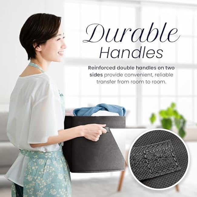 Reli. 13x13x13 Storage Cube Bins (8 Pack) | Large Cube Organizer Bins | 13x13 Fabric Storage Boxes | Fits Kallax | Collapsible, Foldable Fabric Cubby Box (Square) | Kids Room Organization (Black)