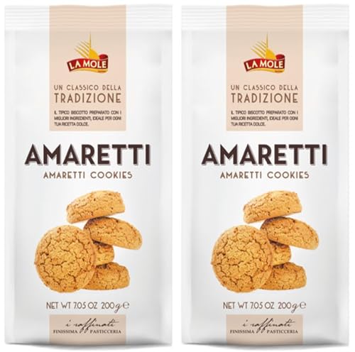 La Mole - Amaretti Biscuits (200g Pack of 2) | Sweet & Crunchy