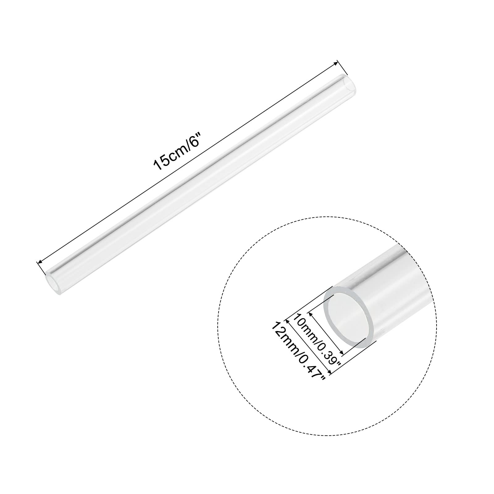 MECCANIXITY Acrylic Pipe Clear Rigid Round Tube 9pcs 10mm(3/8