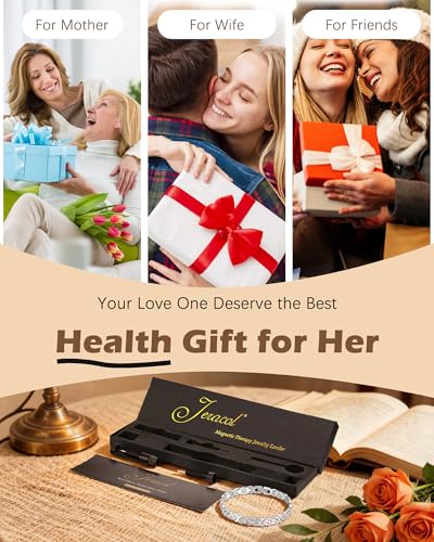 Bracelet magnétique en cuivre Jeracol pour femme orné de cristaux avec outil de réglage - 7