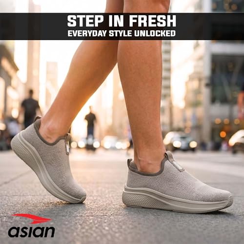 Image of ASIAN Wonderwalk Pro-21 Men's Walking Shoes | Lightweight Slip-On Sneakers with Arch Support | Memory Foam Soft Cushion Insole, Breathable & Flexible Shoes for Gym, Travel & Walk
