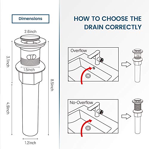 Image of REGALMIX Oil Rubbed Bronze Pop UP Drain, Bathroom Vessel Lavatory Vanity Faucet Sink Stopper, Built-In Anti-Clogging Strainer, Fits Standard Drain Hole(1-1 /2 inch to 1-3 /4 inch),without Overflow R085C-ORB