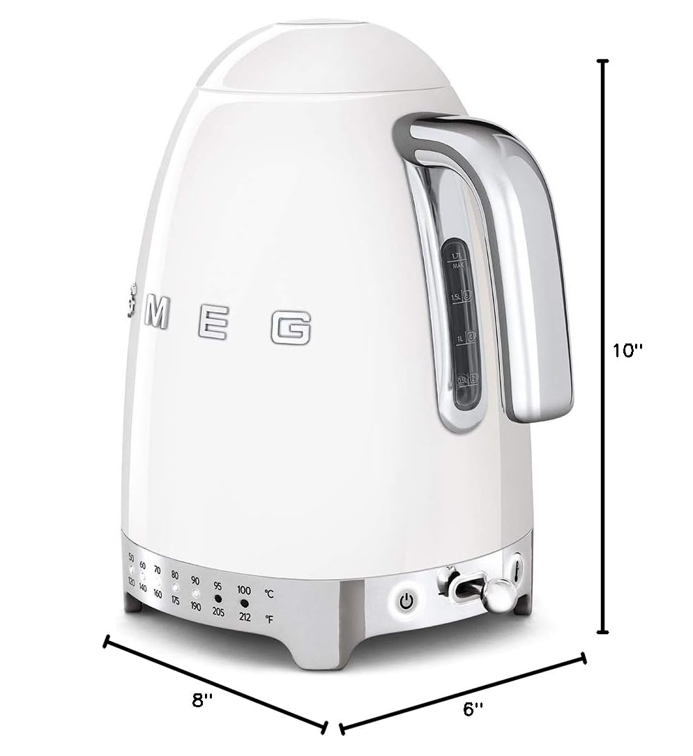 Smeg 50's Retro Style Aesthetic Variable Temperature Kettle, White