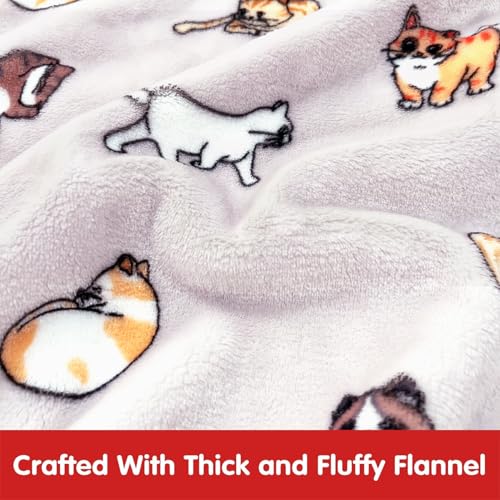 Image of Waitu Wearable Blanket for Kids, Wearable Blanket Hoodie Gifts for Teens Girls and Boys, Warm Blanket Sweatshirt for Teenage, Thick Flannel Hoodie Blanket with Sleeves - Cat Gray