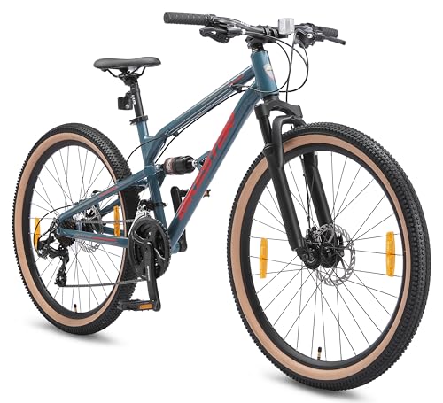 BIKESTAR Fully Aluminium Mountainbike Shimano 21 Gang Schaltung,...
