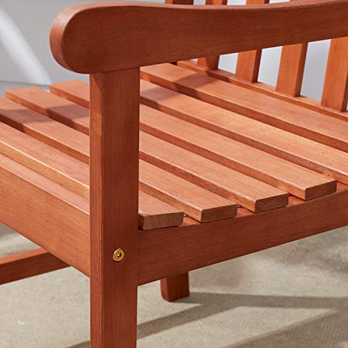 Vifah V415 Outdoor Wood Arm Chair, Natural Wood Finish, 22 by 25 by 35-Inch - Thumbnail 5