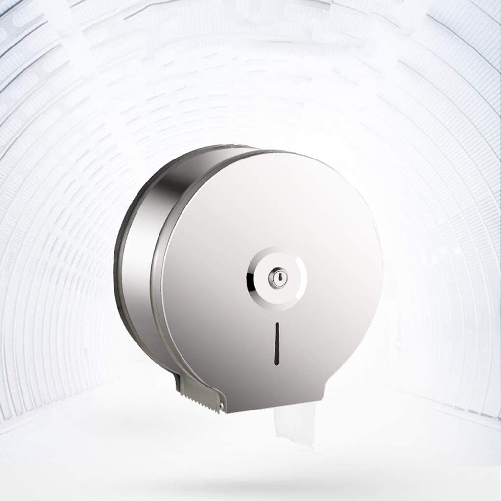 Baño Dispensador de toallas de papel montado en la pared con cerradura Dispensador de toallas de mano de acero inoxidable cepillado Portarrollos Cocina Baño Dispensador de papel higiénico Comercial