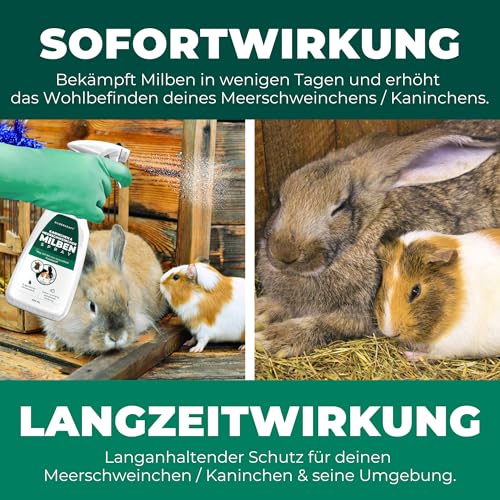 Silberkraft Milbenspray 500 ml – Milbenabwehr für Hamster, Meerschweinchen & Nager - Repellent mit Geraniol - Spray für Fell & Käfig - Sofort- & Langzeiteffekt