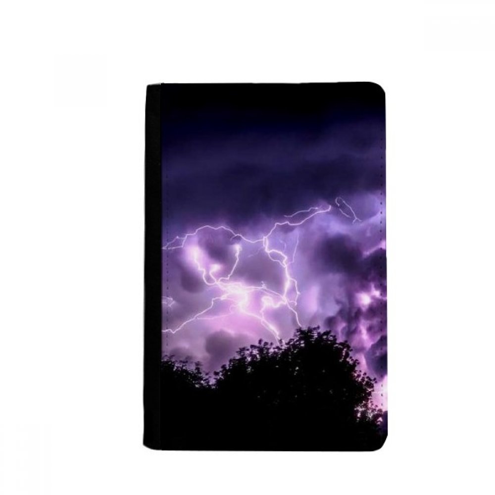 Purple Thunder Night Sky Passport Holder Notecase Burse Wallet Cover Card Purse