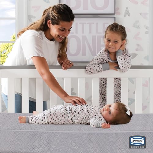 Image of Beautyrest Beginnings Black Brilliant Sun Crib and Toddler Mattress + Delta Children Fitted Crib Sheets for Girls and Boys (Pack of 2), Safari Friends (Bundle)