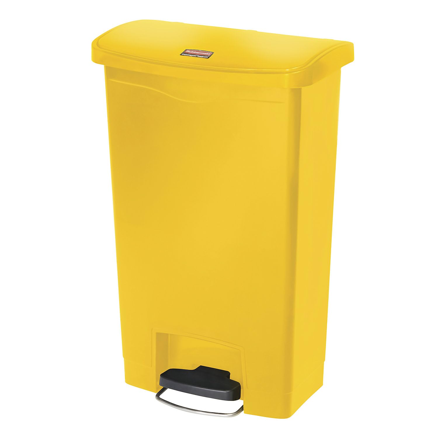 Rubbermaid Commercial Products 1883575 Slim Jim Step On collecteur à pédale en résine version large 50L - Jaune