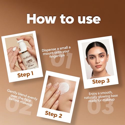Image of MALIAO 8-in-1 Natural Glow Skincare & Moisturizing Primer - SPF 30 PA++ | Brightening | Concealing | Anti-Aging | and Sun Protection | 30g