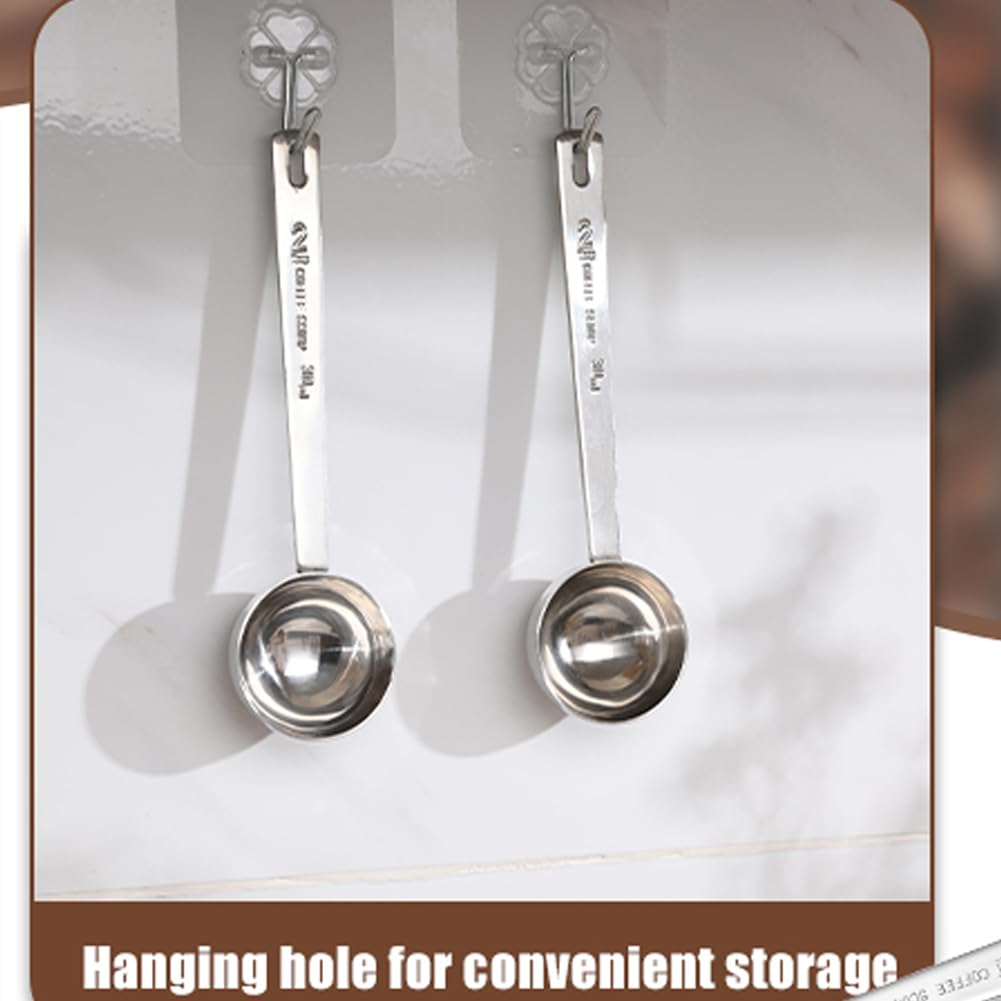 tiokin 2Pcs 1 Tablespoon Coffee Scoop,15 ml Stainless Steel Coffee Measuring Spoon,Long Handle Coffee Measuring Scoop Spoon for Ground Coffee Loose Tea,Milk Brewin and Powder - Image 4
