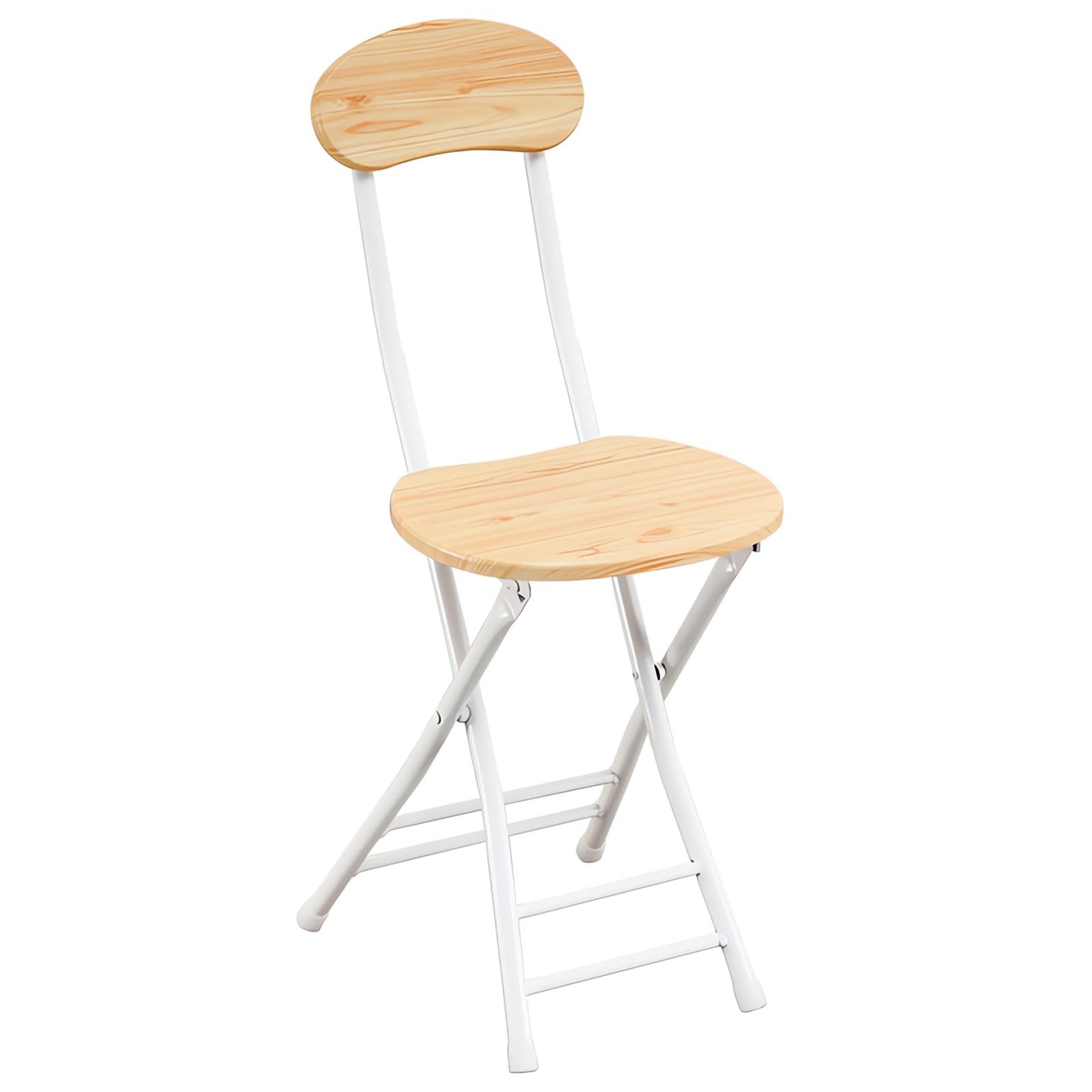 Taburete de Bar Plegable con Respaldo, Taburete Alto Plegable de Madera portátil, Silla de Metal Plegable for Exteriores