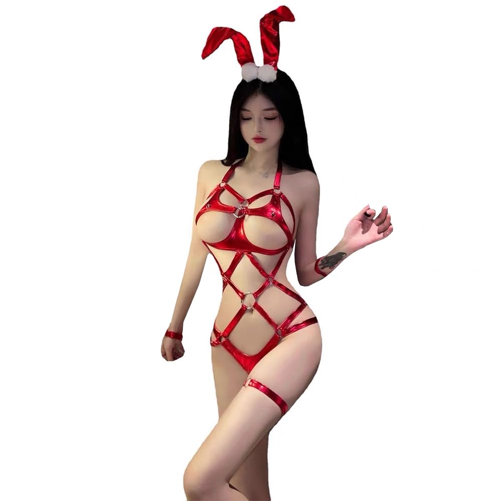 Womens Sexy Roleplay Bunny Playsuit Set Rabbit