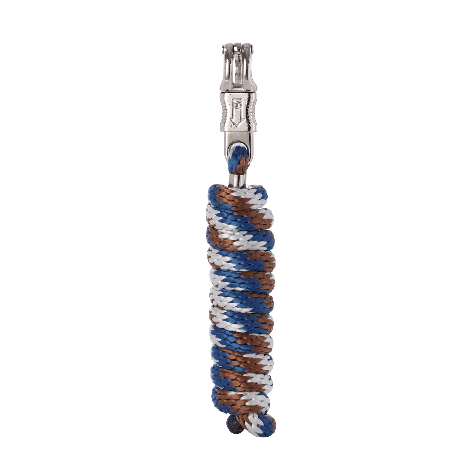 Merauno® Lead Rope for Horses, Tie Rope in Various Stylish Designs, Lead Rope, Pony, Donkey, Goat with Panic Hook (Blue Brown Grey, Panic Hook)