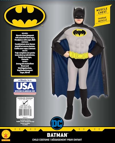 Disfraz infantil Batman con pecho musculoso Deluxe miniatura 3