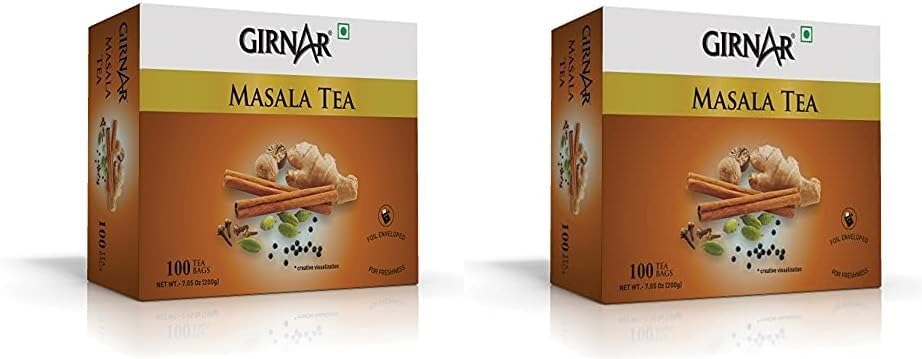 Girnar Masala 100s Tea Bag – Authentic Chai, Aromatic & Soothing Indian Spiced Tea Blend (Pack of 2)