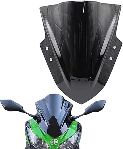 Parabrisas de motocicleta compatible con Kawasaki Ninja 300 R EX300 EX300R ex300 r 2013 2014 2015 2016 2017 parabrisas negro parabrisas doble