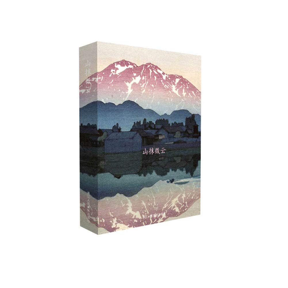 32 PCS 1 Set Japanese Landscape Ukiyoe Postcards Set Literary Greeting Cards Blessing Message Card Postcard-Boxed (Mountain Landscape)