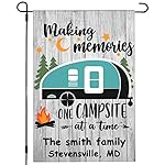 Personalized Camping Flag for Campsite, Making Memories One Campsite at a Time, 12 x 18" Double Sided Custom Name and Address Personalized RV Camper Outdoor Decorative Flag
