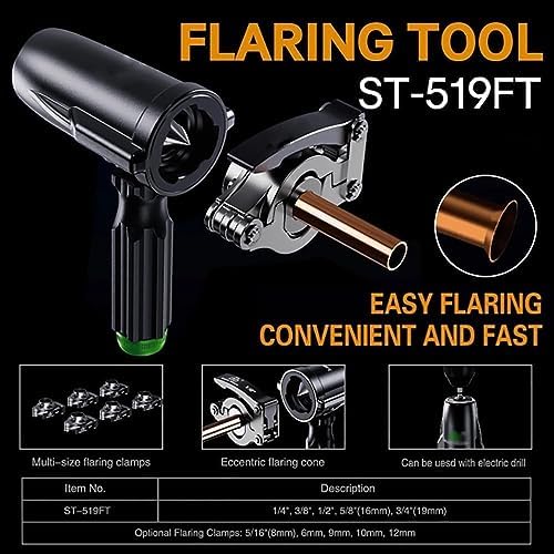 Eccentric Pipe Flaring Tool, HVAC Single Flaring Tool, with Flaring Clamp, Copper and Aluminum Pipe Flaring and Deburring Tool