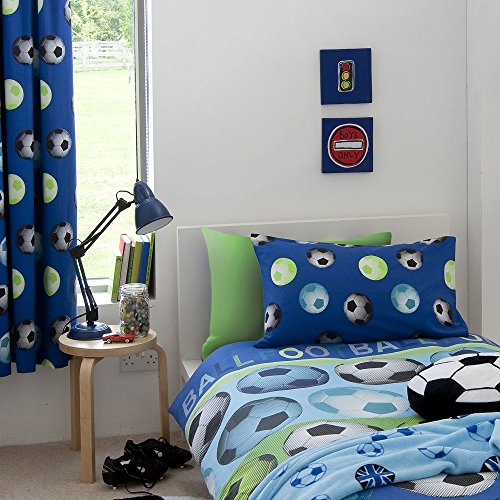 Catherine Lansfield Kids - Cortinas (168 cm x 183 cm, con Motivos de fútbol)