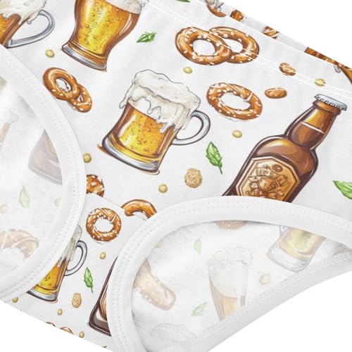 ZZKKO Beer and Food Girls Underwear Toddler Panties for Girls Comfort Brief Size 2T-8Y3