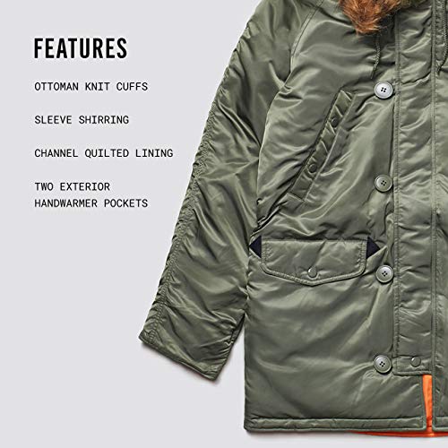 ALPHA INDUSTRIES Men's Slim Fit N-3b Parka4