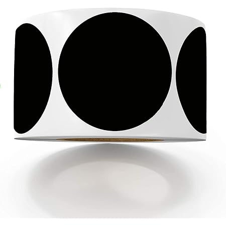 JianDay 2 Black Round Color Coding Dot Stickers, Target Stickers for Shooting, 500 Pcs Price Inventory Organizing Labels for Moving Storage Organizing Black, 2 inch