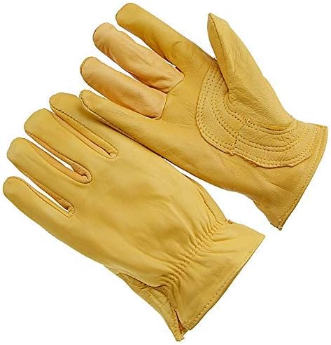 Work Gloves for Men -795 Large Gold Goatskin Leather, Ideal for Gardening gloves for men,