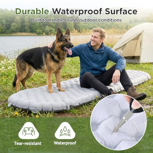 Image of Elegear 4 inch Thick Sleeping Pad for Camping, 9.0 R-Value Insulated, for Tall | CumbreX Backpacking & Inflatable Camping Mattress, Ripstop, All Season Used, Ultralight for Outdoor Hiking Tent