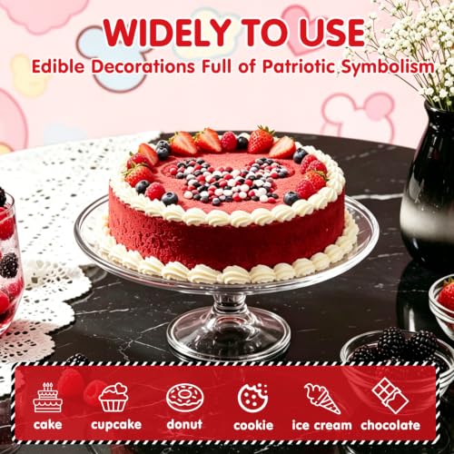 Image of Edible Round Confetti Sprinkles,Red Black White Circle for Cake Decorating | Sprinkl for Cupcake Cookie Ice Cream,Birthday Cartoon Party,Kids Carnival Baby Shower Decorations,Holiday Baking Supplies