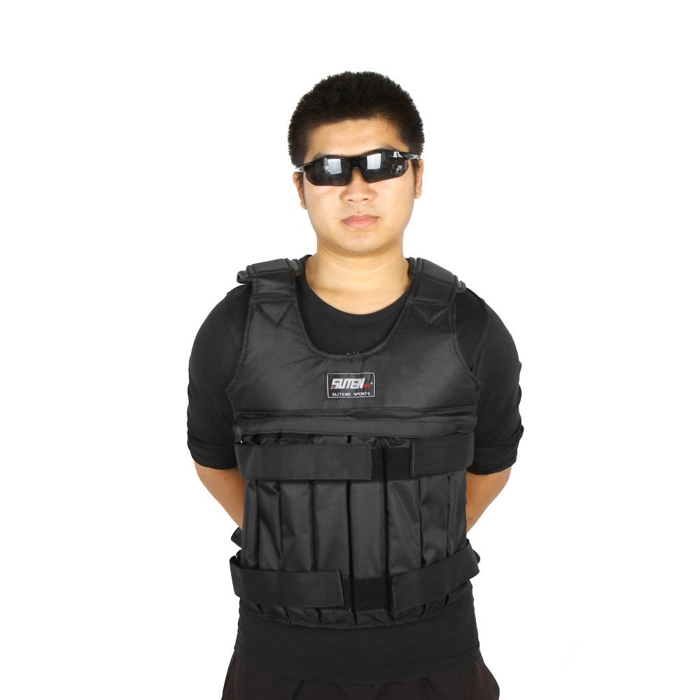 Lixada Boxeo Chaleco Ajustable Para Ejercicio Entrenamiento de Boxeo Chaleco Peso de Máximo 50Kg +12 Bolsa de Arena/20Kg+16 Bolsa de Arena