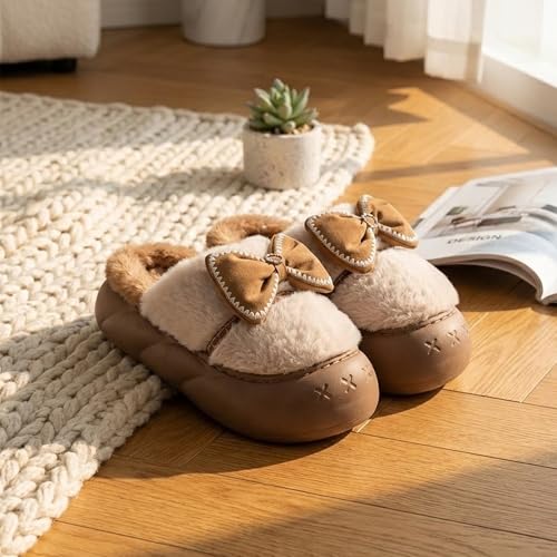 Image of VRITRAZ Women's Comfort Slip On Closed Toe Warm Winter House Clog Indoor Slipper with Cute Print and Degins