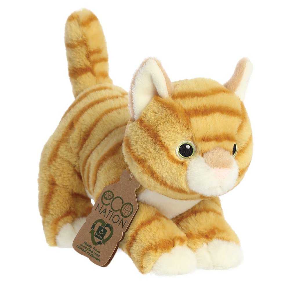 Aurora, 35048, Eco Nation Tabby Cat, 8.5In, Soft Toy, Orange