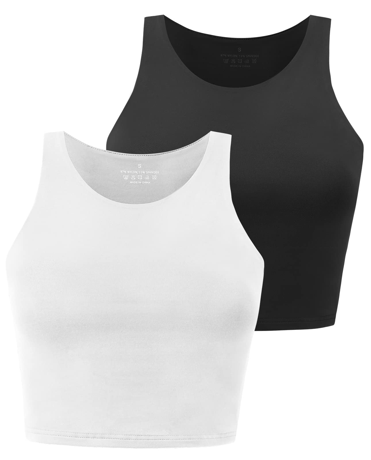 Workout Crop Tops for Women Cropped Racerback Halter Neck Shirts Sleeveless Yoga Tops Pack