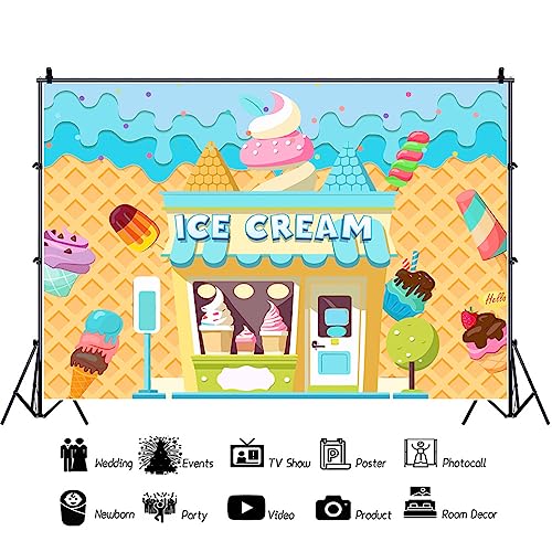 Fondo Fotográfico 5x3Ft Tema Helado para Fiesta y Fotografía miniatura 6