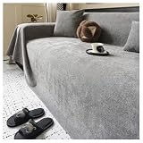 Pobbycrafm Copridivano Antiscivolo Lavabili, Copri Cuscino Divano 1 2 3 4 Posti Copridivano Mobili Protector Protezione Divano Graffi Gatto Copri Tutto per Divano Grey 45x45cm