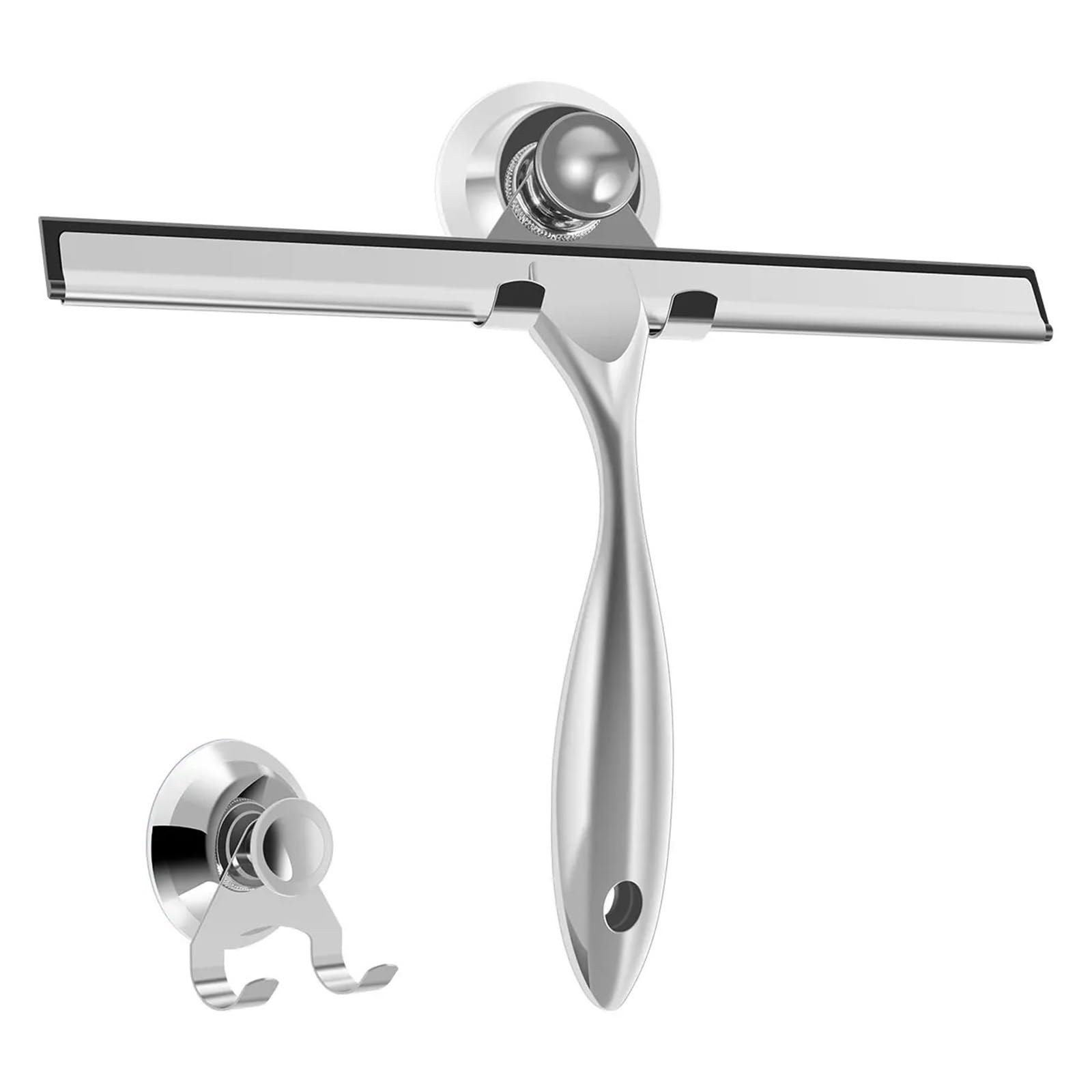Limpiador de Ducha de Acero Inoxidable for Ventanas con Ventosa, Multiusos, for Ducha, Limpieza de Azulejos de baño, 1 Unidad para Ventana, Espejo