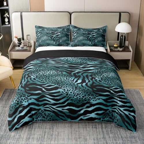 Sets de housses de couettes patchwork imprimé zèbre en coton
