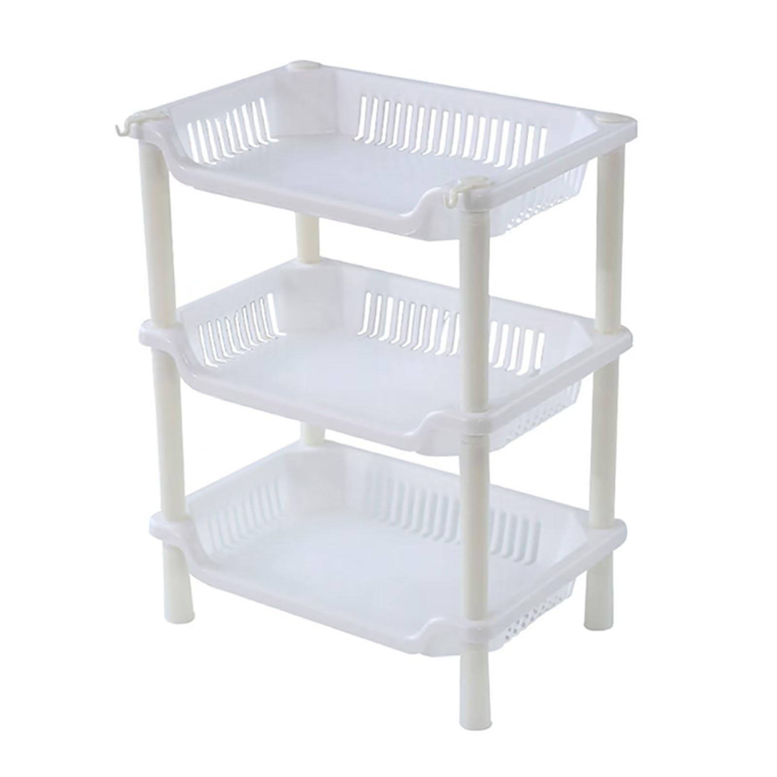 Typutomi 3 Tier Shower Caddy Organizer Shelf Plastic Square Countertop Shelf Multifunctional Hollow Out Desktop Rack Cosmetic Storage