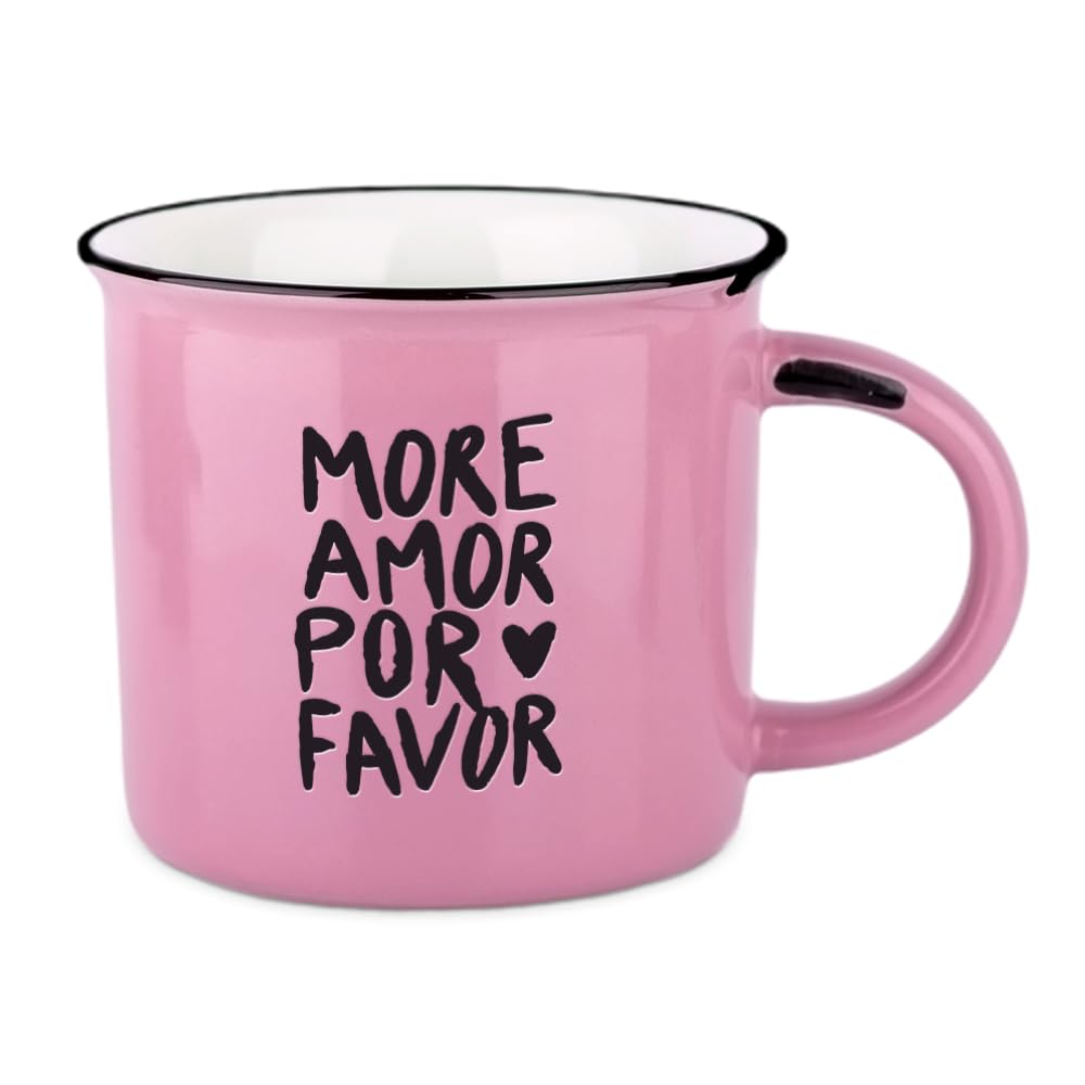 Grafik-Werkstatt Vintage Coffee Cup, Ceramic Mug to Give as a Gift, 400 ml, More Amor Por Favor