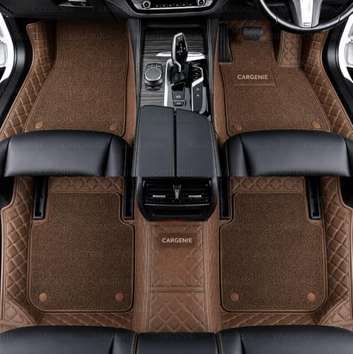 Image of 7D Car Floor Mats for Maruti S-Cross 2017-2020 | Coffee | Waterproof | Anti-Slip | PU Leather | Full Coverage | All Weather | Custom Fitted 7D Car Foot Mats