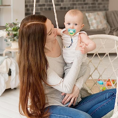 38 Pieces Wood Pacifier Clips Baby Grasping Suspender Clips Natural Beech Wood Pacifier Clip Holder Pacifier Clips Chain Accessories